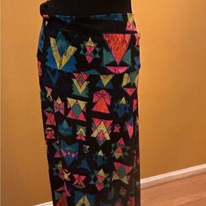 LuLaRoe Neon Geometric Shape Print Maxi Skirt Size Medium